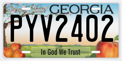 GA license plate PYV2402
