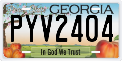 GA license plate PYV2404
