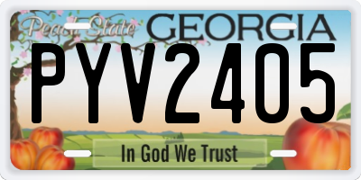 GA license plate PYV2405