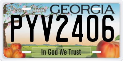 GA license plate PYV2406