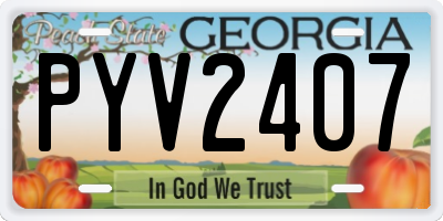 GA license plate PYV2407