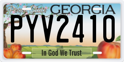 GA license plate PYV2410