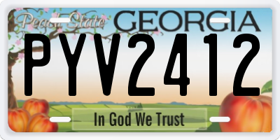GA license plate PYV2412