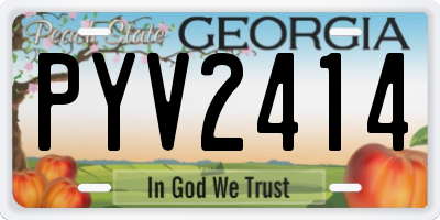 GA license plate PYV2414