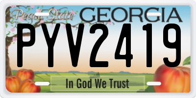GA license plate PYV2419