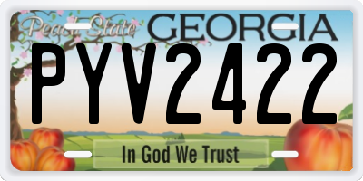 GA license plate PYV2422