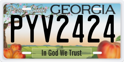 GA license plate PYV2424