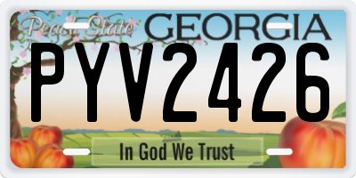 GA license plate PYV2426