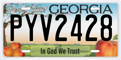 GA license plate PYV2428