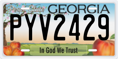 GA license plate PYV2429