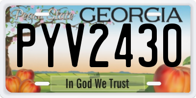 GA license plate PYV2430