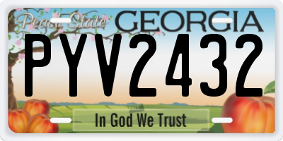 GA license plate PYV2432
