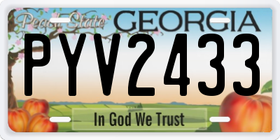 GA license plate PYV2433
