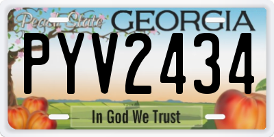 GA license plate PYV2434