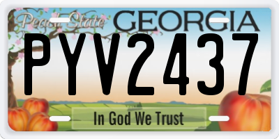GA license plate PYV2437