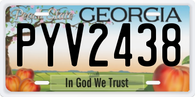 GA license plate PYV2438