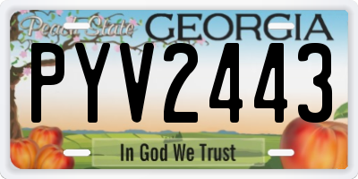 GA license plate PYV2443