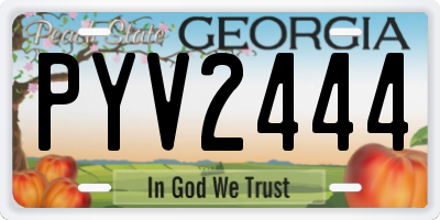 GA license plate PYV2444