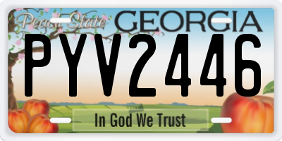 GA license plate PYV2446