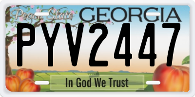 GA license plate PYV2447