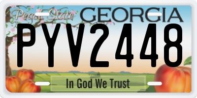 GA license plate PYV2448