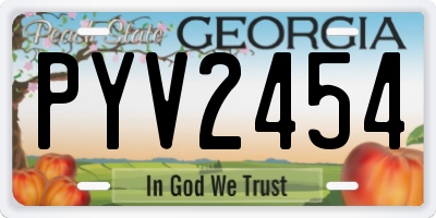 GA license plate PYV2454