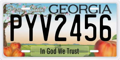 GA license plate PYV2456