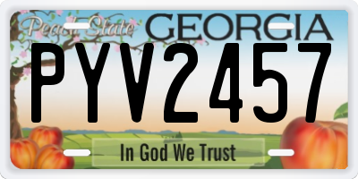 GA license plate PYV2457