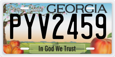 GA license plate PYV2459