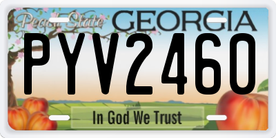 GA license plate PYV2460
