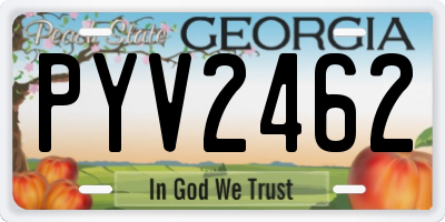 GA license plate PYV2462