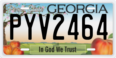 GA license plate PYV2464