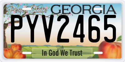 GA license plate PYV2465