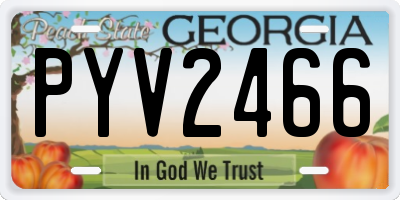 GA license plate PYV2466