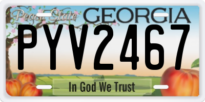 GA license plate PYV2467