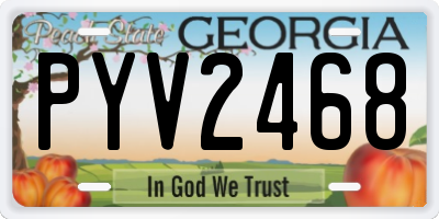 GA license plate PYV2468