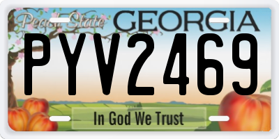 GA license plate PYV2469