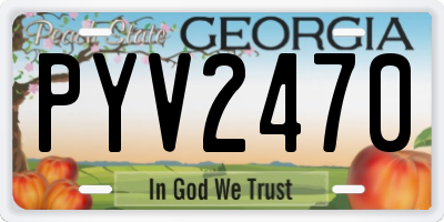 GA license plate PYV2470