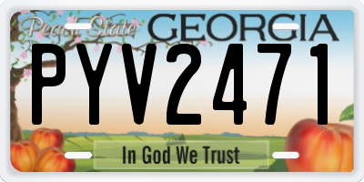 GA license plate PYV2471