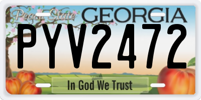 GA license plate PYV2472