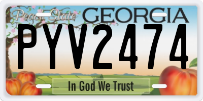 GA license plate PYV2474