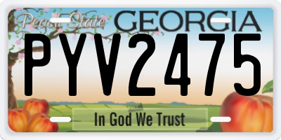 GA license plate PYV2475