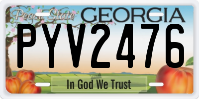 GA license plate PYV2476