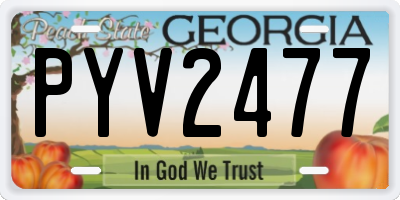 GA license plate PYV2477
