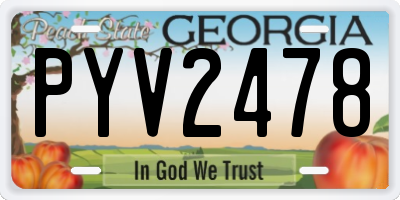GA license plate PYV2478