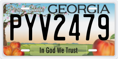 GA license plate PYV2479