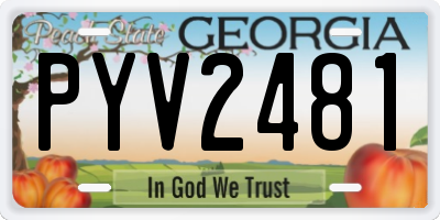 GA license plate PYV2481