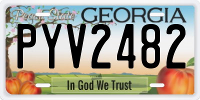 GA license plate PYV2482