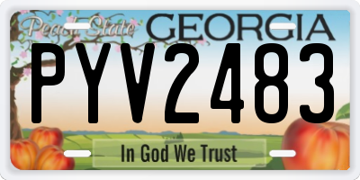 GA license plate PYV2483