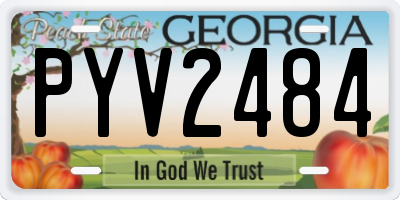 GA license plate PYV2484
